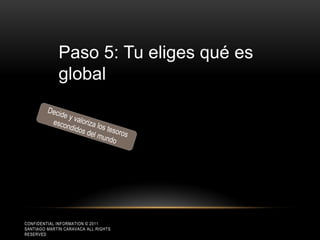 Paso 5: Tu eliges qué es
             global




CONFIDENTIAL INFORMATION © 2011
SANTIAGO MARTÍN CARAVACA ALL RIGHTS
RESERVED
 