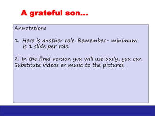 Your blog address
Your
Brand
Logo
Winning means doing 7 roles/
strokes well daily
1. Real Christian going to
Heaven
2. Sweetheart Husband
3. Model Father
4. Grateful Son
5. Helpful brother
6. Best Ever GM
7. Inspiring vCoachSample
Execution: Product Porfolio, Element 6
 
