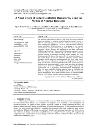 A Novel Design of Voltage Controlled Oscillator by Using the Method of ...