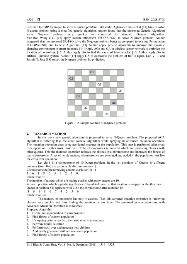 Solving N-queen Problem Using Genetic Algorithm by Advance Mutation ...