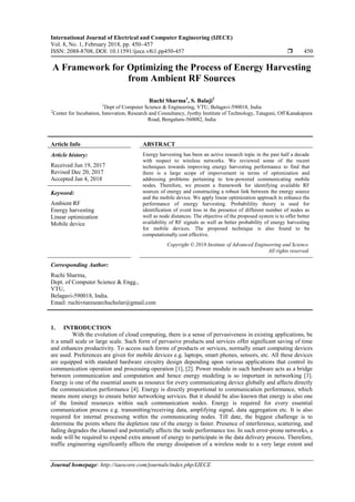 A Framework for Optimizing the Process of Energy Harvesting from ... image.