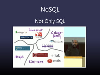 NoSQL
Not Only SQL
 