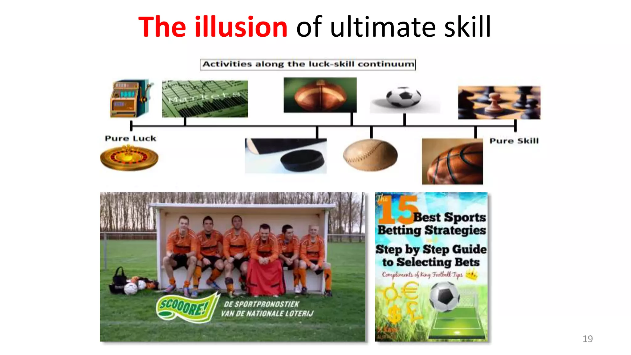 19
The illusion of ultimate skill
 