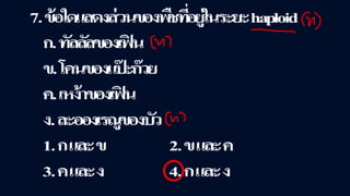 ข้อสอบ+เฉลย การสืบพันธุ์ของพืชดอก ชั้นมัธยมศึกษาปีที่ 5