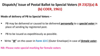 Postal Ballot procedure for employees to utilise | PPTX