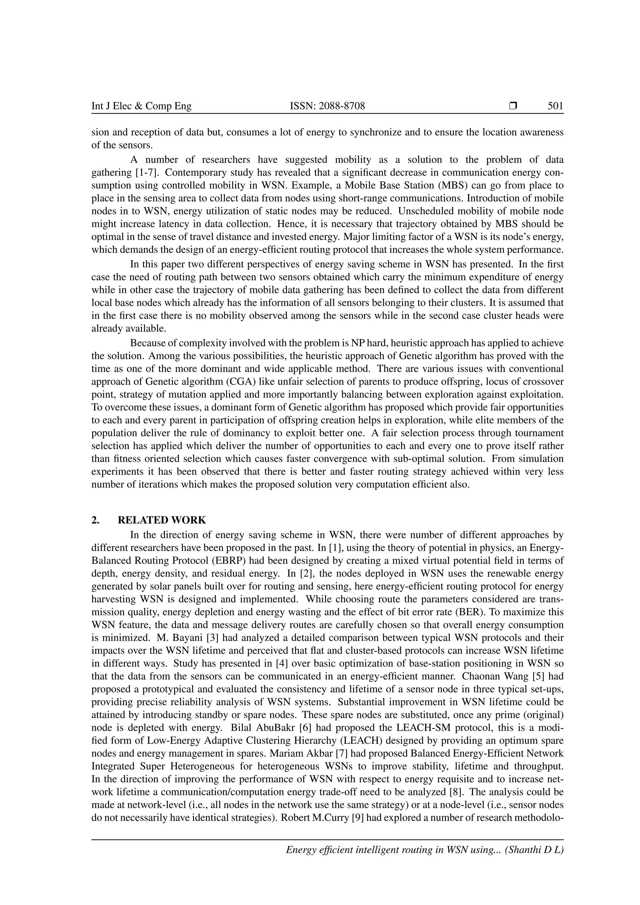 Energy efﬁcient intelligent routing in WSN using dominant genetic ...