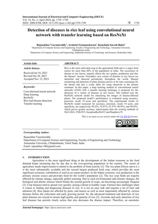 Detection of diseases in rice leaf using convolutional neural network ...