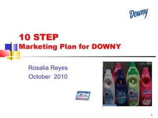1
10 STEP
Marketing Plan for DOWNY
Rosalia Reyes
October 2010 Product
Photo here
 