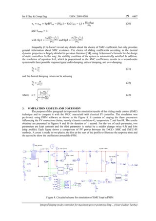 Integral sliding-mode controller for maximum power point tracking in ...