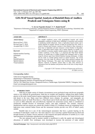 GIS-MAP based Spatial Analysis of Rainfall Data of Andhra Pradesh and ...