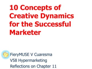 Top 10 Concepts of
Competitive
Dynamics for the
Successful Marketer


FieryMUSE V Cuaresma
V58 Hypermarketing
Reflections on Chapter 11
 