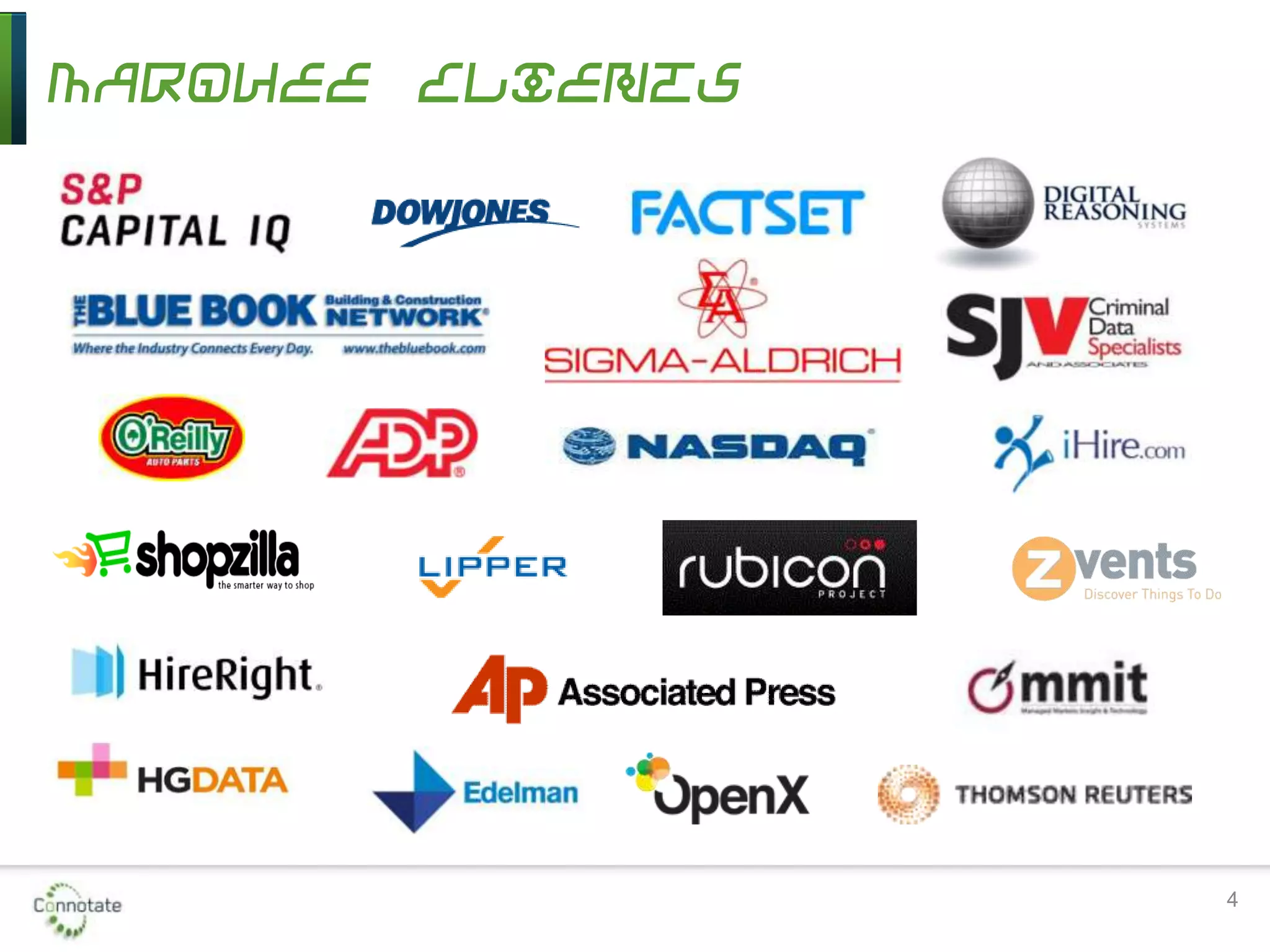 Marquee Clients
4
 