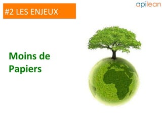 #2	LES	ENJEUX	
Moins	de	
Papiers	
 