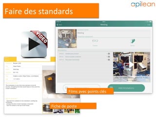 AmélioraPon	de	poste	Faire	des	standards	
Films	avec	points	clés	
Fiche	de	poste	
 