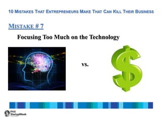 Focusing Too Much on the Technology
vs.
 