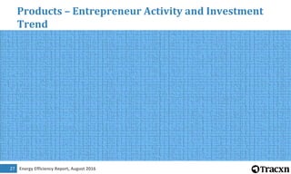 Energy Efficiency Report, August 201627
Products – Entrepreneur Activity and Investment
Trend
 