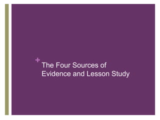 +
The Four Sources of
Evidence and Lesson Study
 