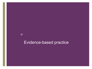 +
Evidence-based practice
 