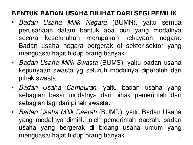 Kuliah 2 bentuk badan usaha