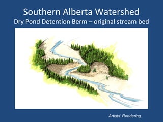 Southern Alberta Watershed
Dry Pond Detention Berm – original stream bed
Artists’ Rendering
 