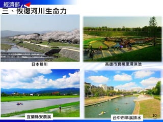 10
三、恢復河川生命力
日本鴨川
宜蘭縣安農溪
高雄市寶業里滯洪池
台中市旱溪排水
10
 