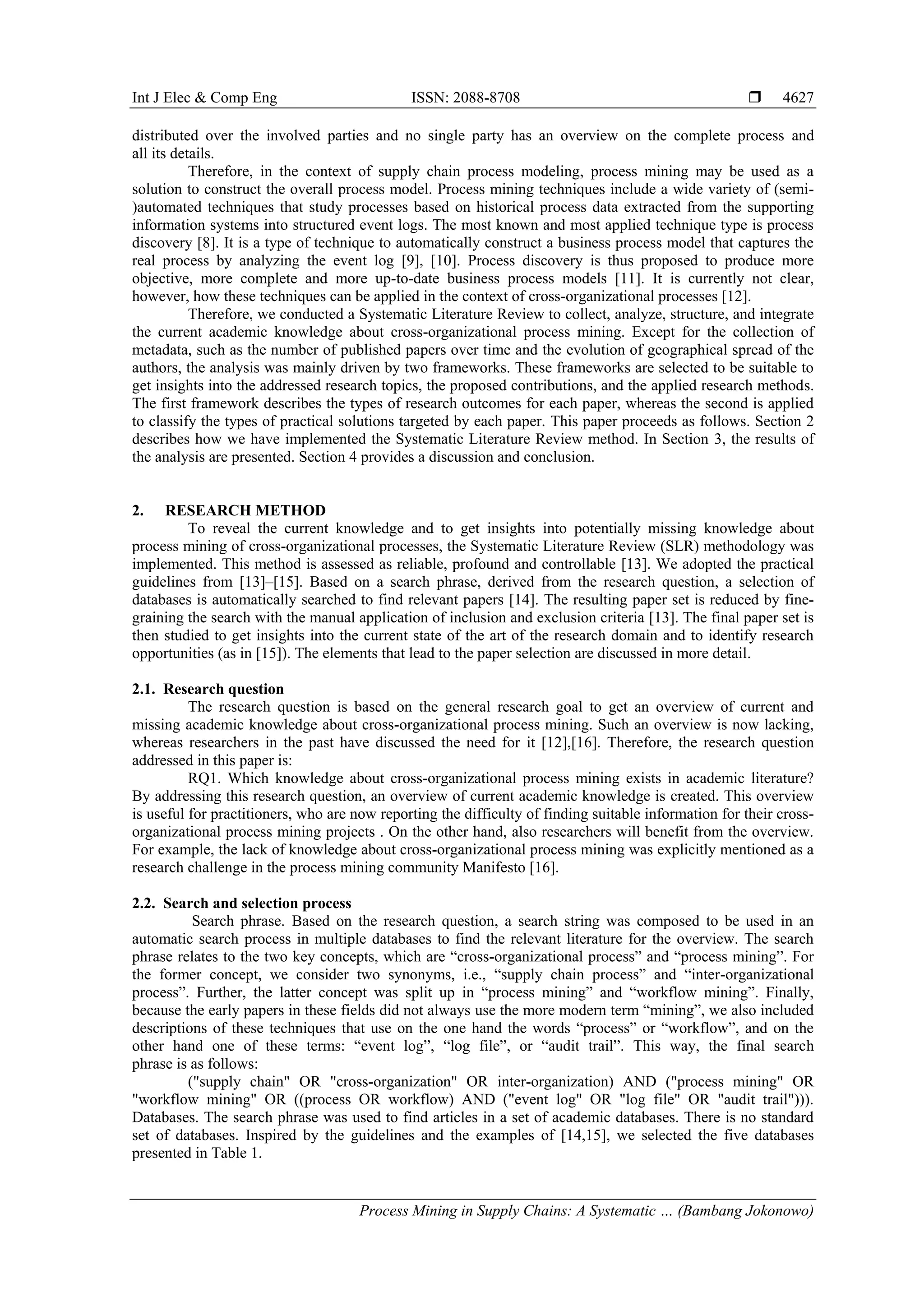 Process Mining in Supply Chains: A Systematic Literature Review | PDF