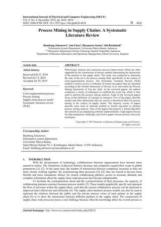 Process Mining in Supply Chains: A Systematic Literature Review | PDF