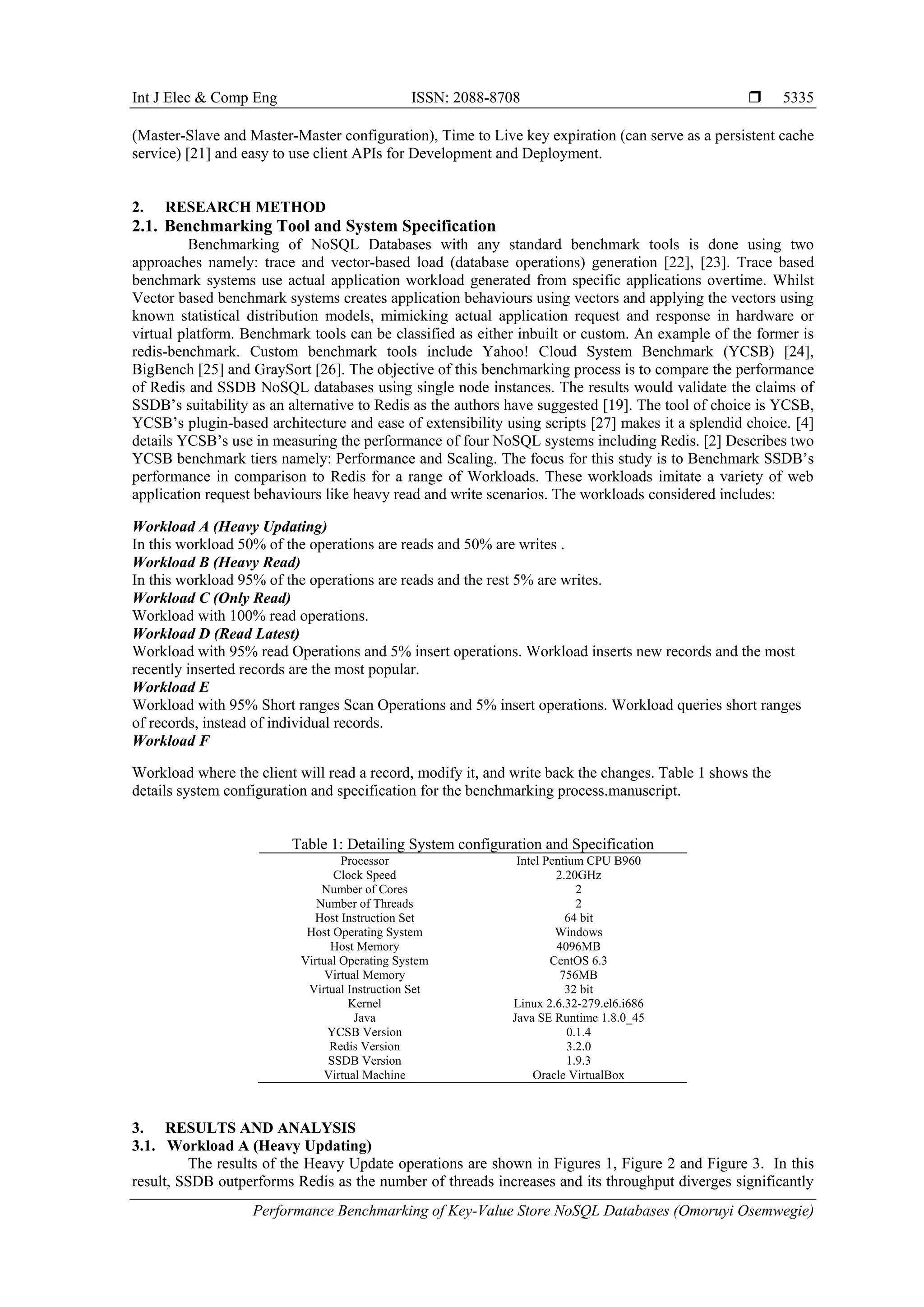 Performance Benchmarking of Key-Value Store NoSQL Databases | PDF