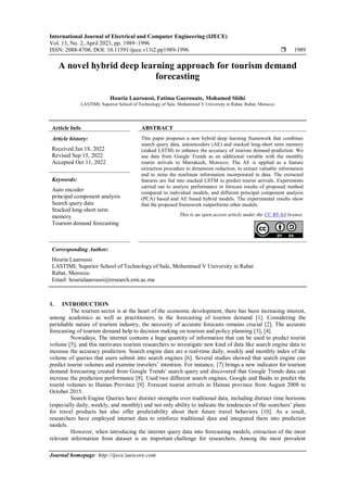 A novel hybrid deep learning approach for tourism demand forecasting | PDF