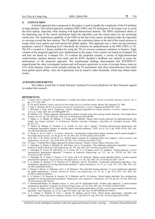 A hybrid swarm intelligence feature selection approach based on time ...
