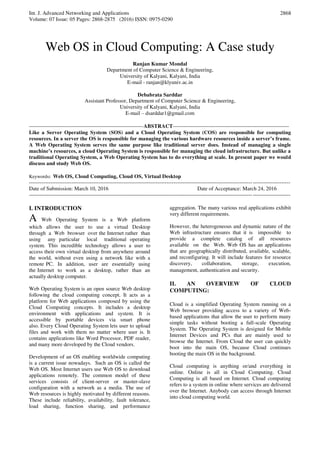 Web OS in Cloud Computing: A Case study | PDF