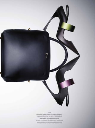 Dior
Raf SimonS Set a SuPeRbly high baR with hiS PRet-a-PoRteR debut,
 including luxuRiouS extRaS that aRe the ePitome of elegance

        fRom left: metal Point PumP in KidSKin and Satin,
baR Small tote in cRocodile, baR Small tote in fine-gRain-calfSKin

 (PRiceS uPon RequeSt, available at dioR boutiqueS nationwide)
 