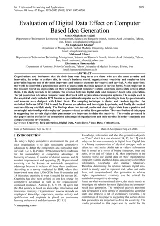 Evaluation of Digital Data Effect on Computer Based Idea Generation | PDF