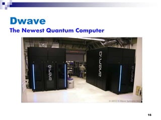 Dwave
The Newest Quantum Computer
16
 