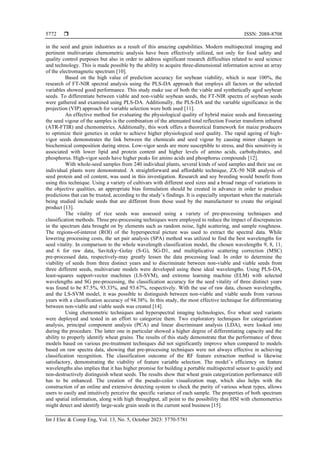 Analysis and prediction of seed quality using machine learning | PDF