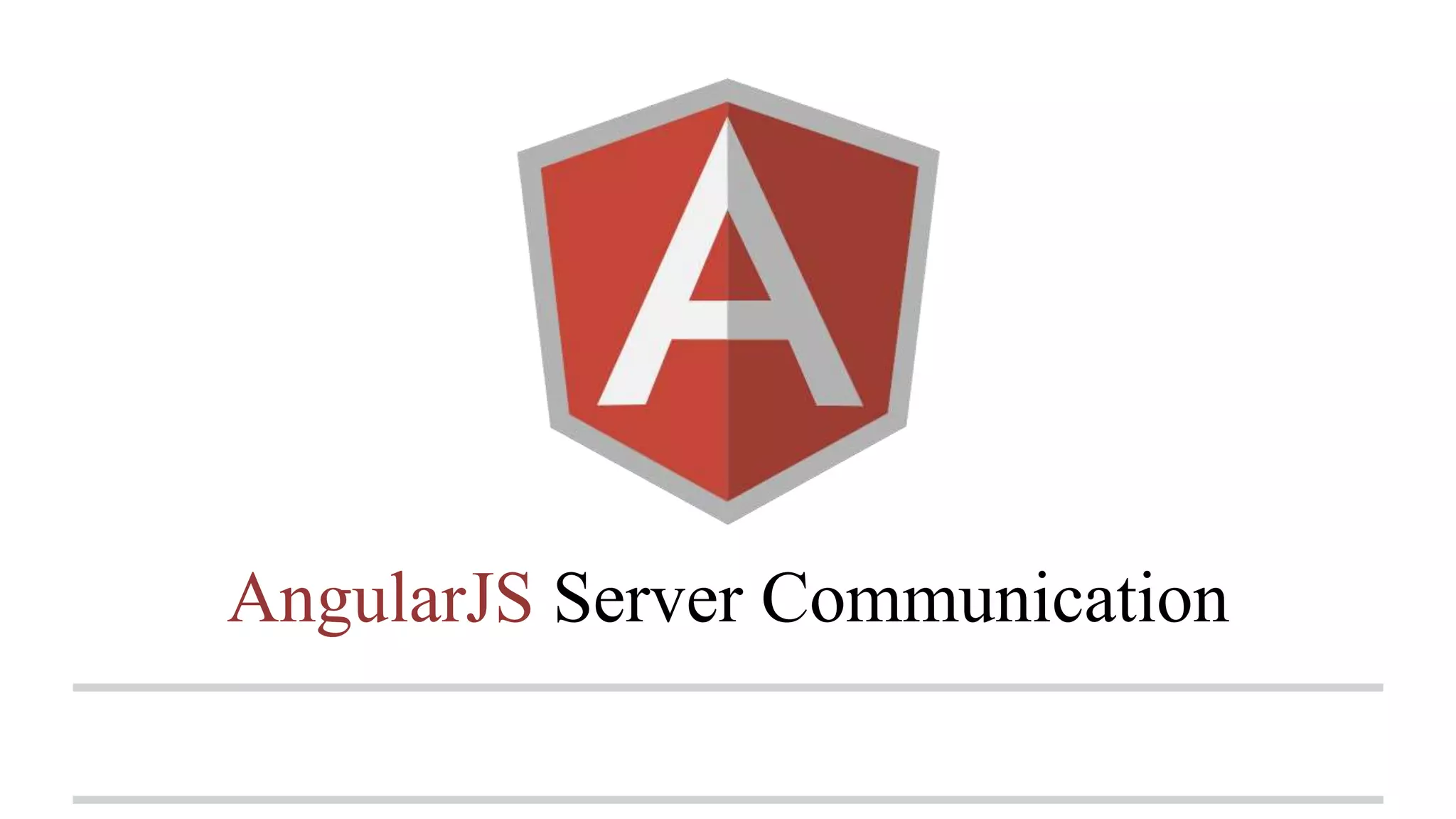AngularJS: server communication | PPT
