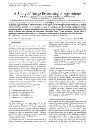 A Study of Image Processing in Agriculture | PDF