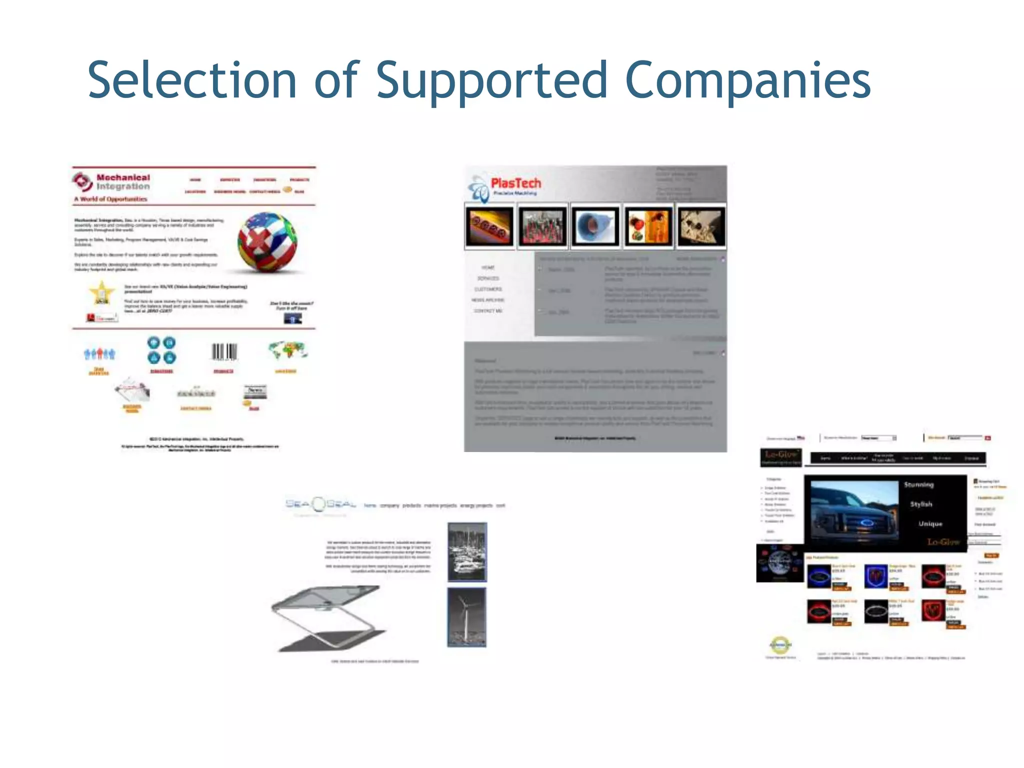 Selection of Supported Companies