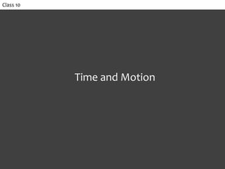 Class 10
Time and Motion
 