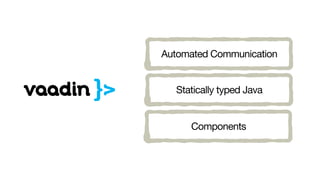 Automated Communication
Statically typed Java
Components
 