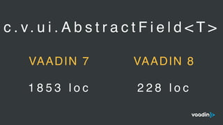 c . v. u i . A b s t r a c t F i e l d < T >
VAADIN 7
1 8 5 3 l o c 2 2 8 l o c
VAADIN 8
 