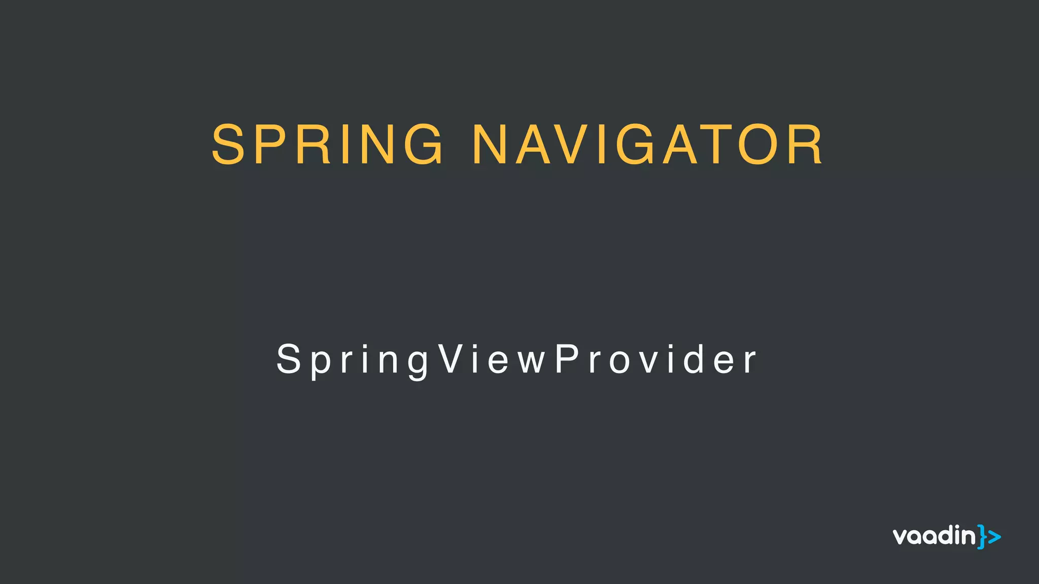 S p r i n g V i e w P r o v i d e r
SPRING NAVIGATOR
 