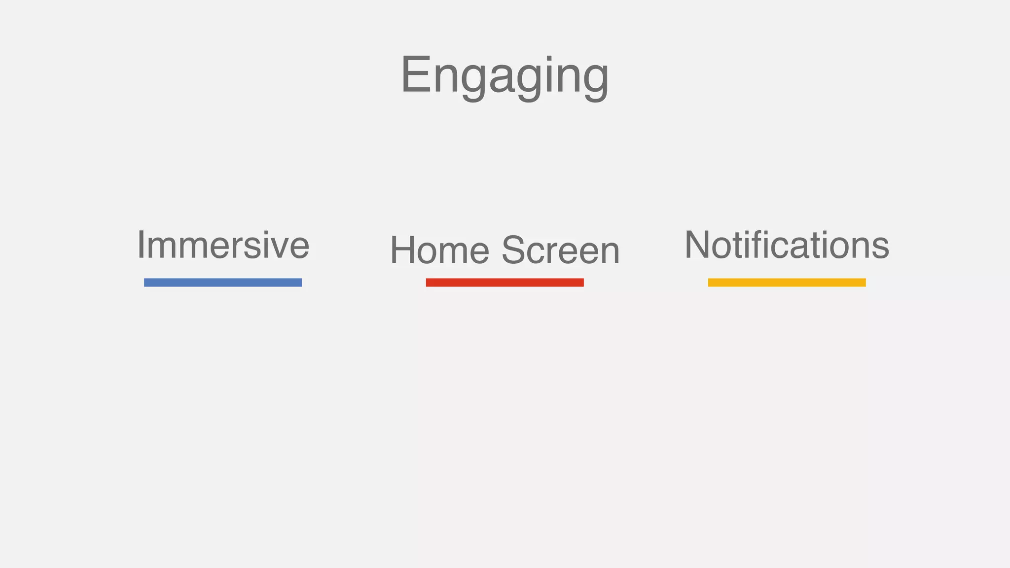 Immersive Notiﬁcations
Engaging
Home Screen
 
