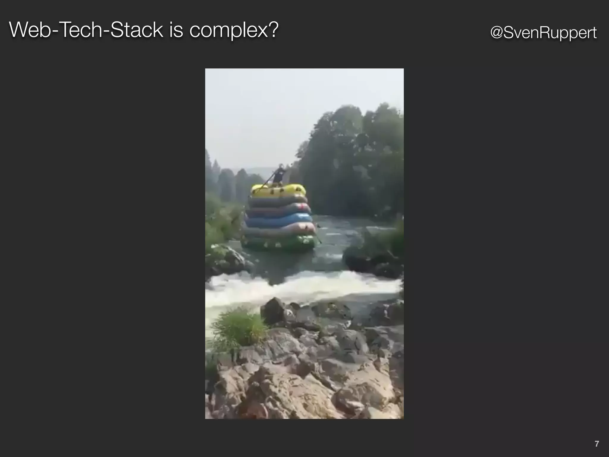 7
@SvenRuppertWeb-Tech-Stack is complex?
 