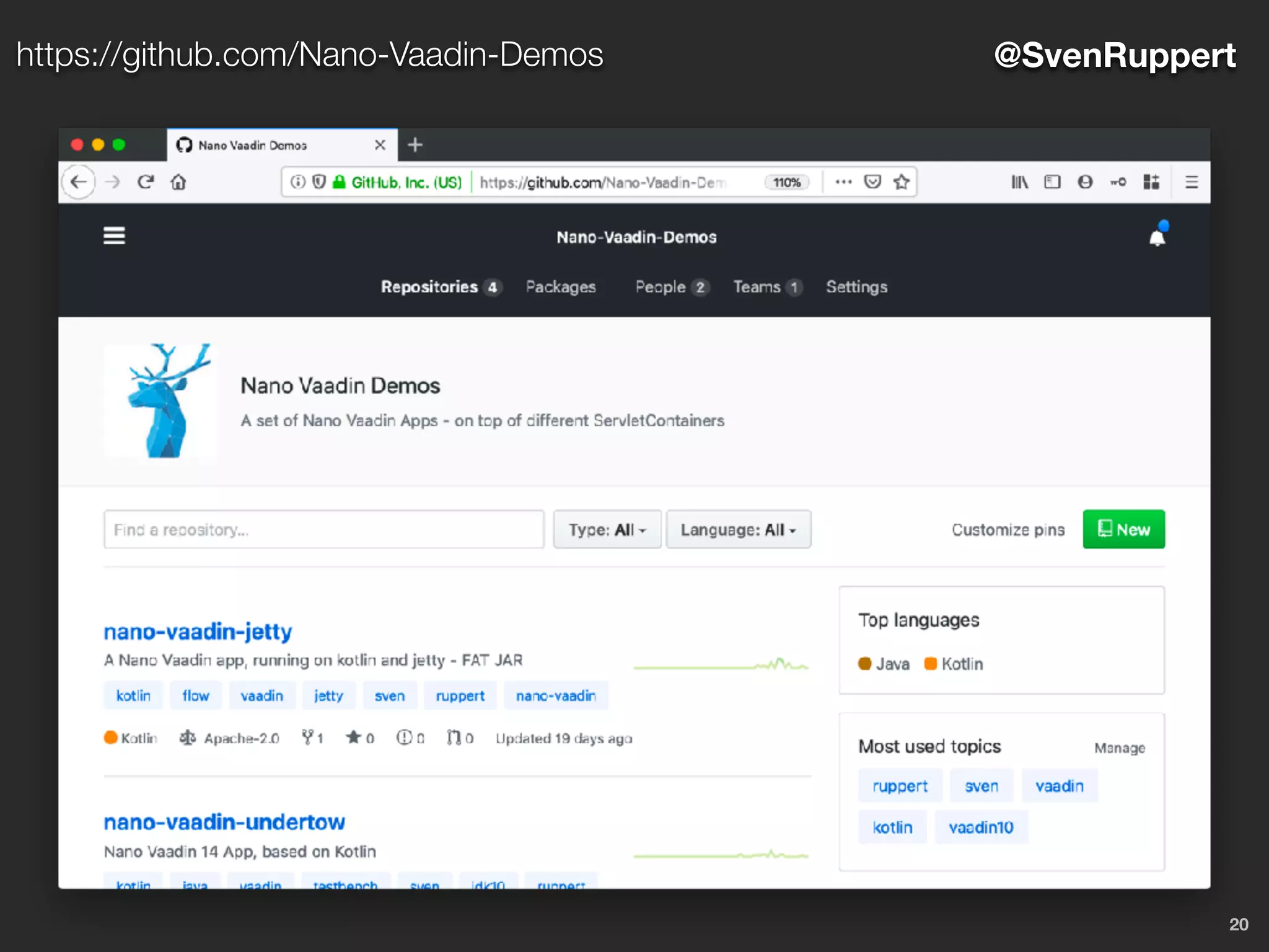20
@SvenRupperthttps://github.com/Nano-Vaadin-Demos
 
