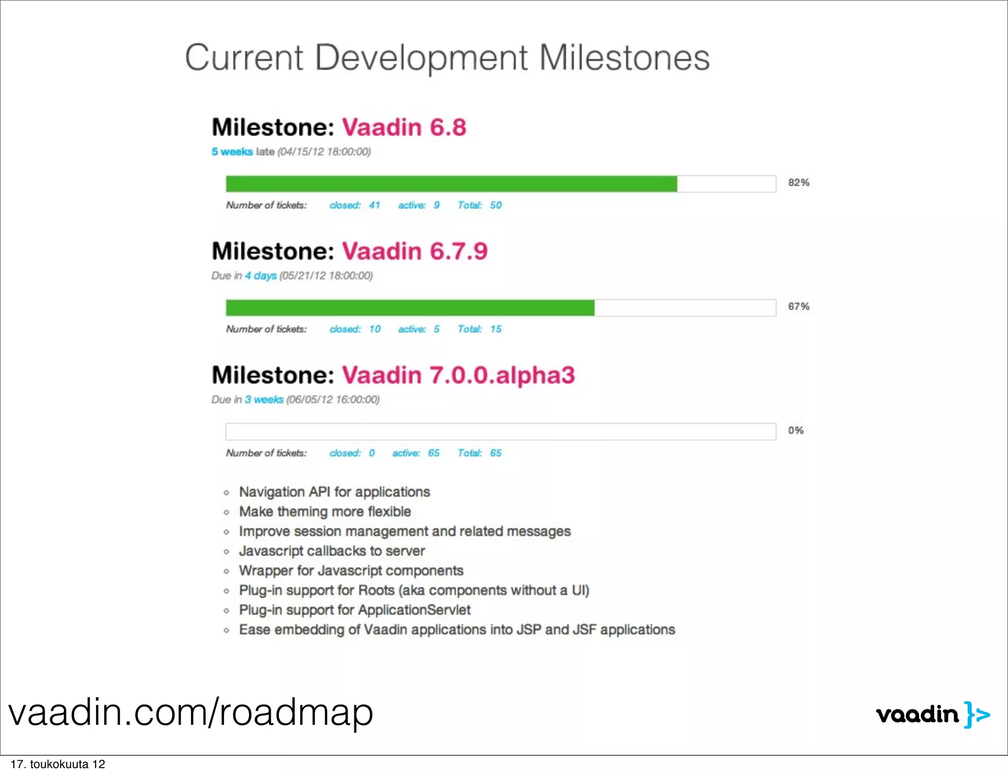 vaadin.com/roadmap
17. toukokuuta 12
 
