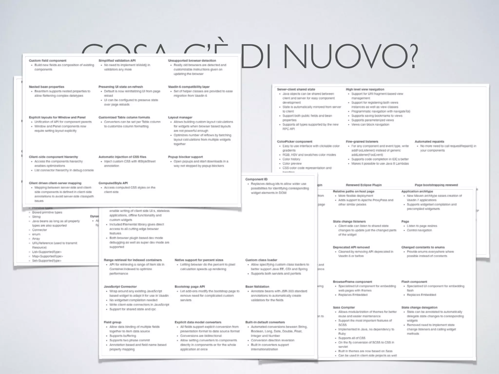 COSA C’È DI NUOVO? 
 