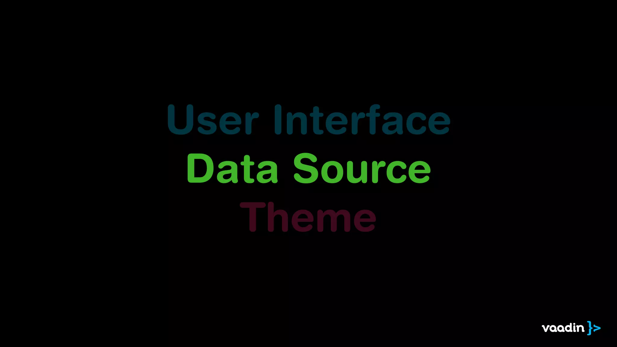 User Interface
Data Source
Theme
 