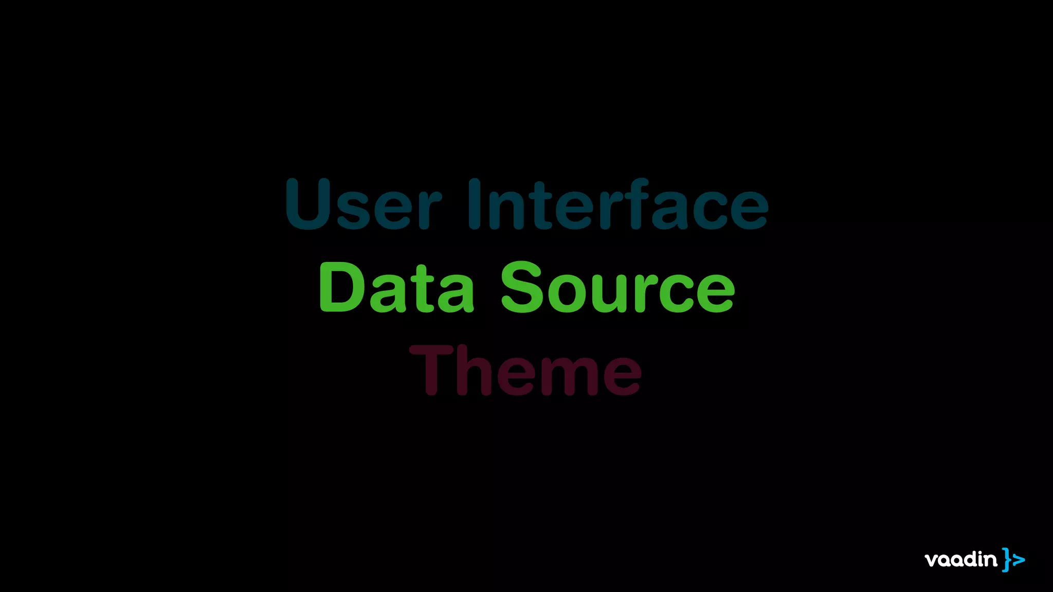 User Interface
Data Source
Theme
 