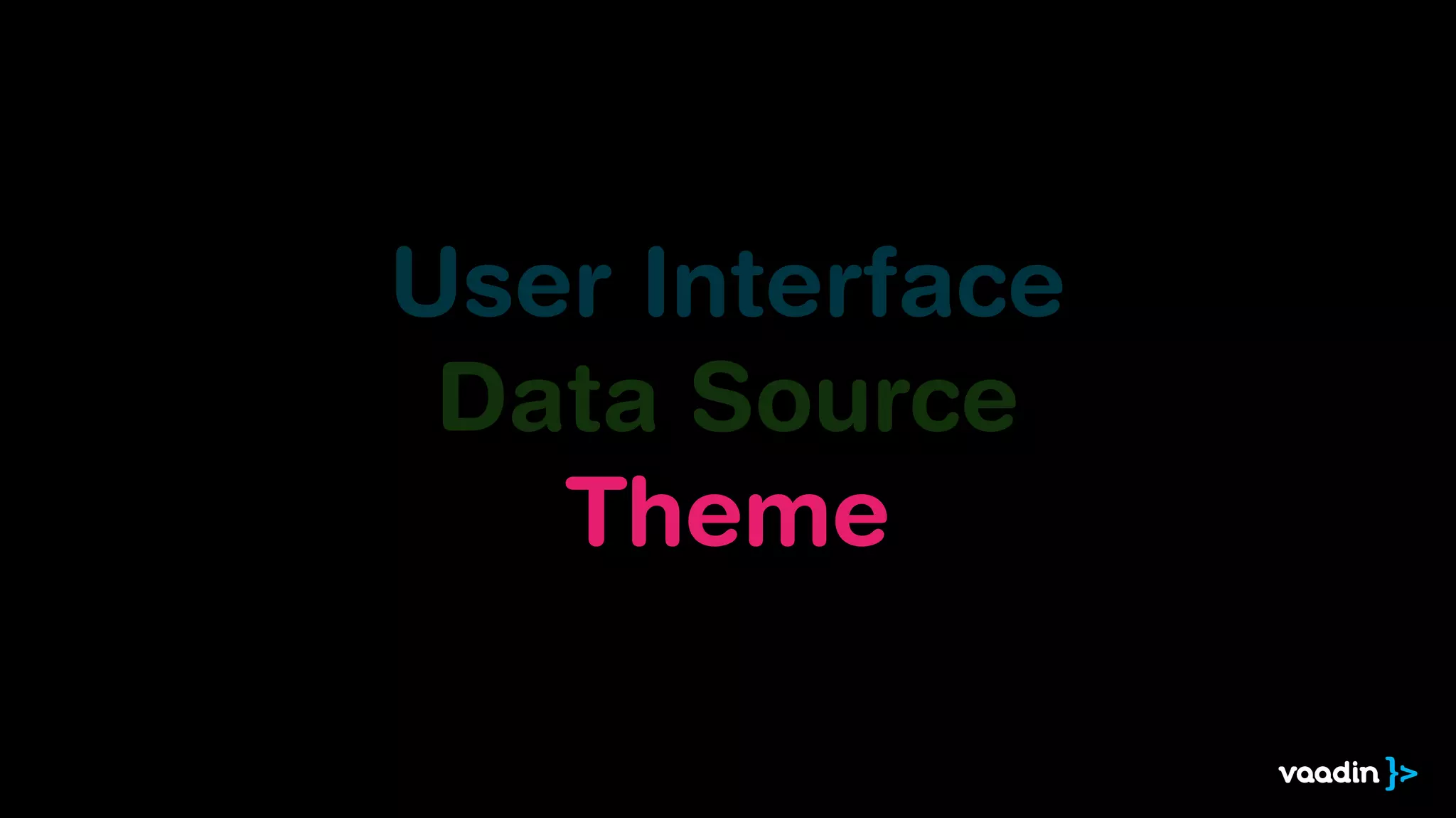 User Interface
Data Source
Theme
 